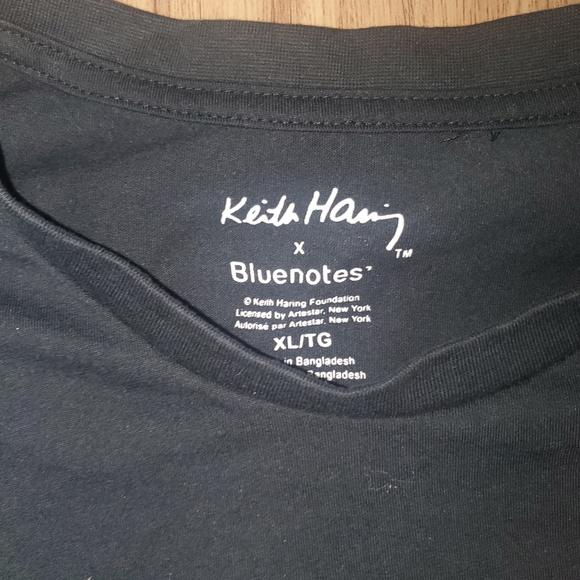 Bluenotes X Keith Haring Men's XL Classic Black T-Shirt Heart - Picture 3 of 6